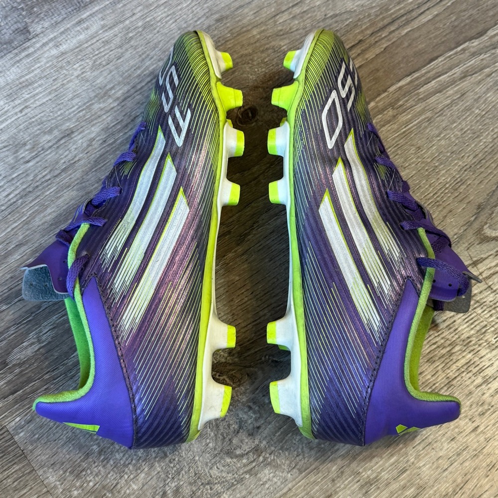 Adidas F50 League FG/MG Mens Soccer Cleats Purple Lime Green Size 7.5